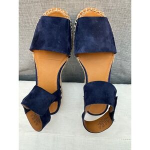 Sarto Franco Sarto Oak Navy Blue Suede Espadrille Platform Sandals Womens 6.5 M